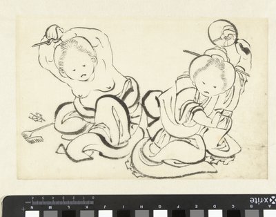 Dwie kobiety podczas strzyżenia autorstwa attributed to Katsushika Hokusai