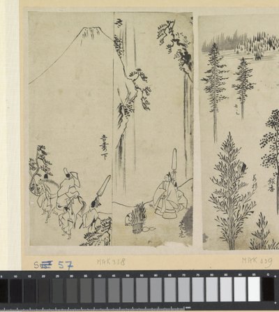 Jeździec z orszakiem i pozdrowienie daimyo autorstwa Katsushika Hokusai (possibly)