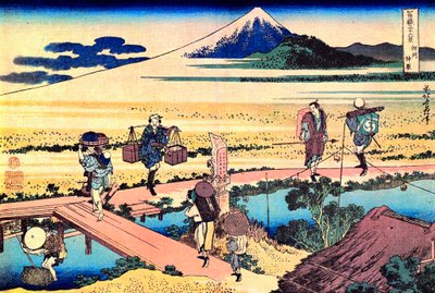 36 vues du Mont Fuji, Japonia : vue de Nakahara dans la Province Sagami, Japonia - Estampe de Katsushika Hokusai (1760-1849) (ecole ukiyo-e) 1830-1833 Państwowe Muzeum Sztuk Pięknych im. Puszkina, Moscou autorstwa Katsushika Hokusai