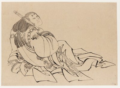 Dworzanin, koniec XVIII – początek XIX wieku. autorstwa Katsushika Hokusai