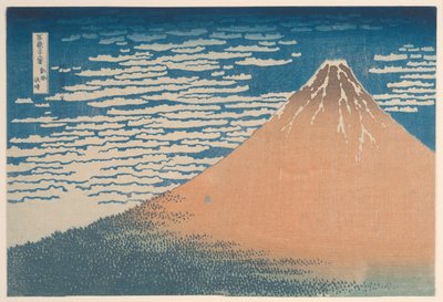 Łagodny wiatr w pogodny dzień (Gaifu kaisei), z serii „Trzydzieści sześć widoków na górę Fuji (Fugaku sanjurokkei)” autorstwa Katsushika Hokusai