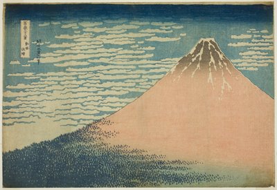 Łagodny wiatr w pogodny dzień (Gaifu kaisei), z serii „Trzydzieści sześć widoków na górę Fuji (Fugaku sanjurokkei)” autorstwa Katsushika Hokusai