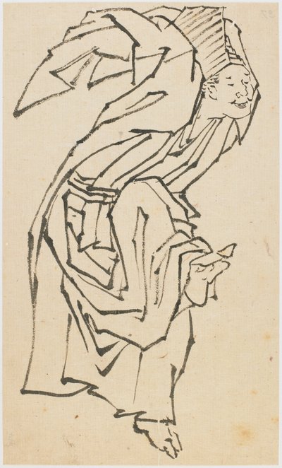Tancerz sambaso, koniec XVIII-początek XIX wieku. autorstwa Katsushika Hokusai