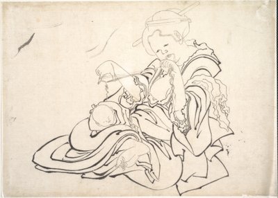 Kobieta i dziecko autorstwa Katsushika Hokusai