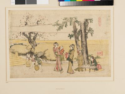 Przydrożna scena, Oji autorstwa Katsushika Hokusai