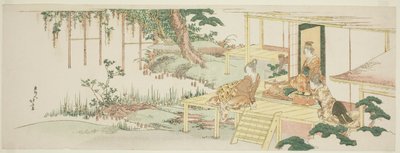 Podziwianie glicynii autorstwa Katsushika Hokusai