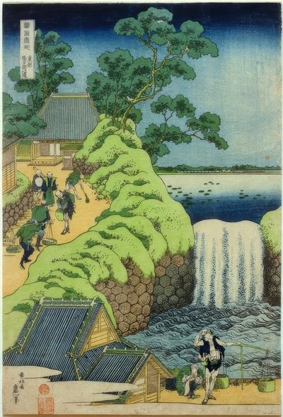 Wodospad Aoigaoka autorstwa Katsushika Hokusai