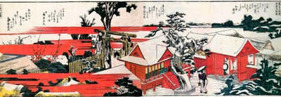 Na brzegu rzeki Sumida. autorstwa Katsushika Hokusai