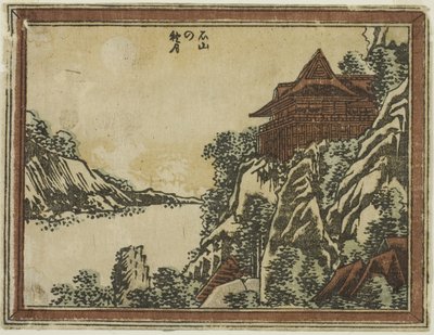 Autumn Moon at Ishiyama z serii Osiem widoków Omi in Etching Style autorstwa Katsushika Hokusai