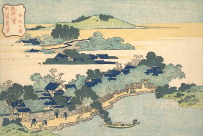 Bambusowy żywopłot w Kumemura Kumemura chikuri, z serii Osiem widoków Ryukyu..., ca. 1832. autorstwa Katsushika Hokusai