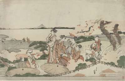 Podziwiaj kwiat wiśni w Gotenyama autorstwa Katsushika Hokusai