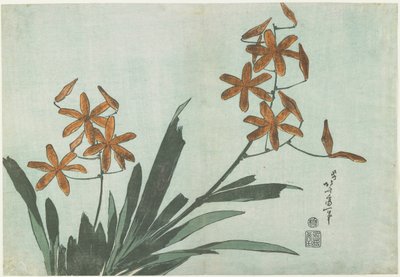 Lilie jeżynowe, ok. 1832 autorstwa Katsushika Hokusai