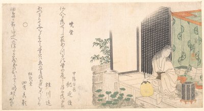 Klatka świetlików o świcie latem autorstwa Katsushika Hokusai