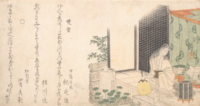 Klatka świetlików o świcie latem, ok. godz. 1800. autorstwa Katsushika Hokusai