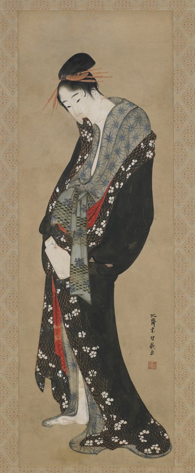 Kurtyzana, okres Edo (tusz i kolor na papierze) autorstwa Katsushika Hokusai