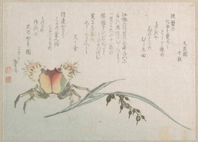 Zakład przetwórstwa krabów i ryżu autorstwa Katsushika Hokusai