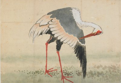 Żuraw, okres Edo, koniec XVIII-początek XIX wieku. autorstwa Katsushika Hokusai