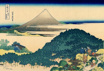 Poduszka sosnowa w Aoyama, Edo, ok.1830 (drewnodruk) autorstwa Katsushika Hokusai