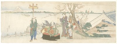 Wykonawcy Daikagura, 1801-1805 autorstwa Katsushika Hokusai