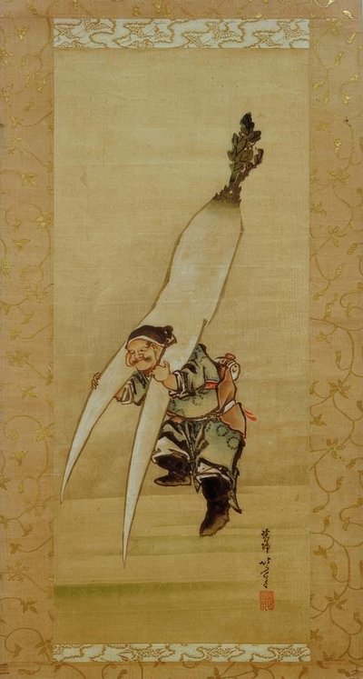 Bóg szczęścia Daikoku z olbrzymią rzodkiewką autorstwa Katsushika Hokusai