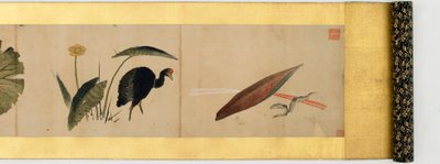 Szczegół ręcznego przewijania z różnymi obrazami, okres Edo, 1839 tusz i kolor na papierze autorstwa Katsushika Hokusai