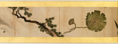 Szczegół ręcznego przewijania z różnymi obrazami, okres Edo, 1839 tusz i kolor na papierze autorstwa Katsushika Hokusai