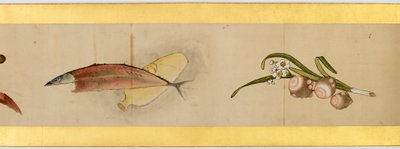Szczegół ręcznego przewijania z różnymi obrazami, okres Edo, 1839 tusz i kolor na papierze autorstwa Katsushika Hokusai