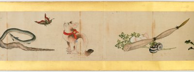 Szczegół ręcznego przewijania z różnymi obrazami, okres Edo, 1839 tusz i kolor na papierze autorstwa Katsushika Hokusai