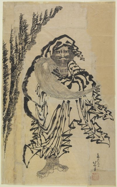 Dharma, połowa XVIII-połowa XIX wieku autorstwa Katsushika Hokusai