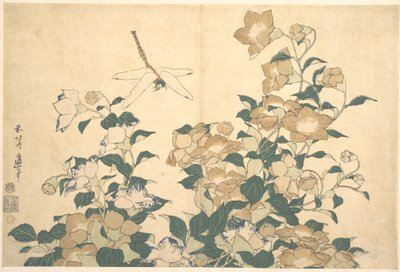 Ważka i dzwonek autorstwa Katsushika Hokusai