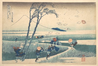 Ejiri w prowincji Suruga (Sunshū Ejiri), z cyklu „Trzydzieści sześć widoków góry Fuji” (Fugaku sanjūrokkei) autorstwa Katsushika Hokusai