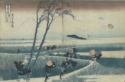 Ejiri w prowincji Suruga z cyklu Trzydzieści sześć widoków na górę Fudżi, ok. godz. 1830 autorstwa Katsushika Hokusai