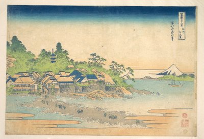 Enoshima w prowincji Sagami (Sōshū Enoshima), z cyklu „Trzydzieści sześć widoków góry Fuji” (Fugaku sanjūrokkei) autorstwa Katsushika Hokusai