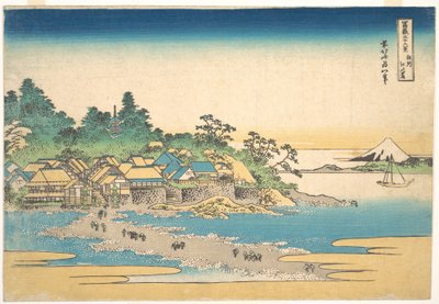 Enoshima w prowincji Sagami (Sōshū Enoshima), z cyklu „Trzydzieści sześć widoków góry Fuji” (Fugaku sanjūrokkei) autorstwa Katsushika Hokusai
