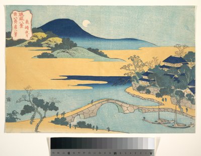 „Wieczorny księżyc w Izumizaki” (Izaumizaki yagetsu), z cyklu „Osiem widoków wysp Ryūkyū” (Ryūkyū hakkei) autorstwa Katsushika Hokusai