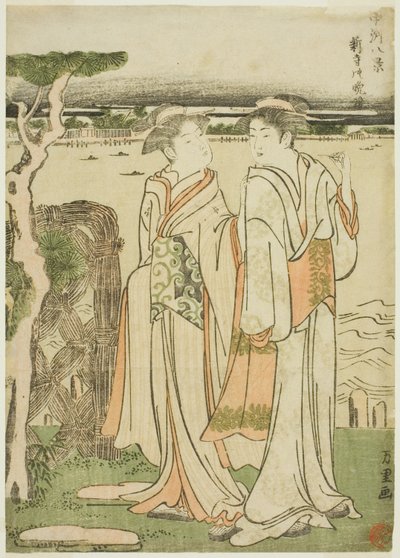 Wieczorny dzwonek w świątyni Mii autorstwa Katsushika Hokusai