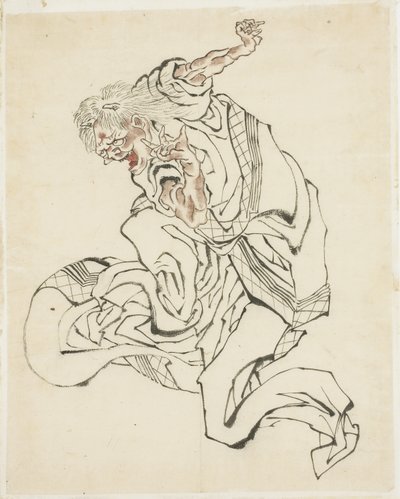 Kobieta Oni (ilustracja do baśni ludowej), ok. godz. 1815-49 (tusz i kolor na papierze) autorstwa Katsushika Hokusai