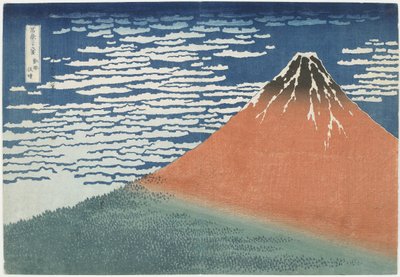 Fine Wind, Clear Weather, 1831-1834 (kolorowy drzeworyt) autorstwa Katsushika Hokusai