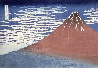 Dobra pogoda z południowym wiatrem, z „Fugaku sanjurokkei” (trzydzieści sześć widoków góry Fuji) c.1831 (kolorowy drzeworyt) autorstwa Katsushika Hokusai