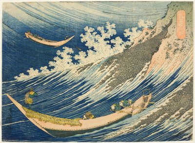 Łodzie rybackie w Choshi w Shimosa (Soshu Choshi) z serii „Tysiąc obrazów oceanu (Chie no umi)” autorstwa Katsushika Hokusai