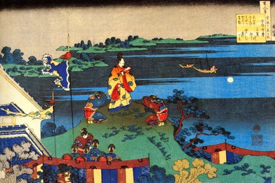 Z cyklu Sto wierszy stu poetów: Abe no Nakamaro, c1830. autorstwa Katsushika Hokusai
