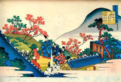 Z cyklu Sto wierszy stu poetów: Fujiwara no Tadahira, c1830. autorstwa Katsushika Hokusai