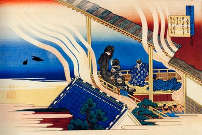 Z cyklu Sto wierszy stu poetów: Fujiwara no Yoshitaka, c1830. autorstwa Katsushika Hokusai