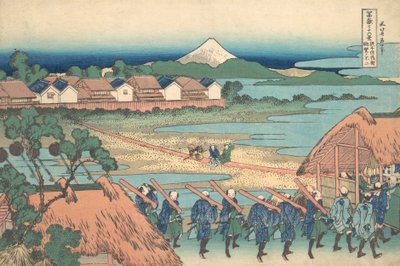 Stacja Fuji Senju z magazynu Senju. . . , komar. 1830-32. autorstwa Katsushika Hokusai