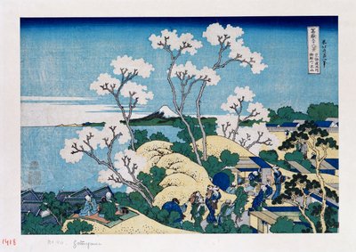 Fuji z Gotenyama w Shinagawa na Tokaido”, z serii „Trzydzieści sześć widoków na górę Fuji” autorstwa Katsushika Hokusai