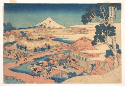 Fuji z plantacji herbaty Katakura w Suruga (Sunshū Katakura chaen no Fuji), z cyklu „Trzydzieści sześć widoków góry Fuji” (Fugaku sanjūrokkei) autorstwa Katsushika Hokusai