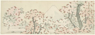Fuji nad kwiatem wiśni, ok. 1800-1805 (drzewryt) autorstwa Katsushika Hokusai