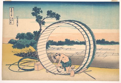 Fujimigahara w prowincji Owari (Bishū Fujimigahara), z cyklu „Trzydzieści sześć widoków góry Fuji” (Fugaku sanjūrokkei) autorstwa Katsushika Hokusai