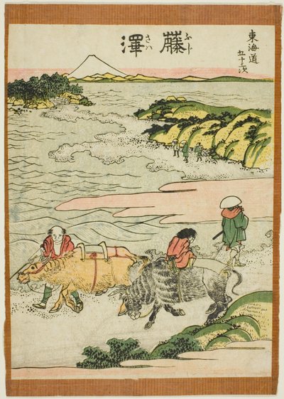 Fujisawa, from the series "Fifty-three Stations of the Tokaido (Tokaido gojusan tsugi)" autorstwa Katsushika Hokusai
