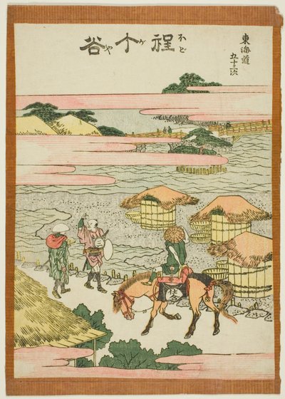 Hodogaya, z serii „Pięćdziesiąt trzy stacje Tokaido (Tokaido gojusan tsugi)” autorstwa Katsushika Hokusai